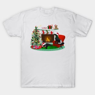 Night Before Christmas- Preppy Black Labs T-Shirt